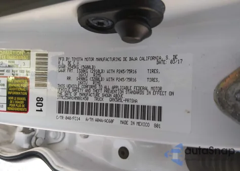 2017 Toyota Tacoma Sr5 V6 из США, поврежденный, VIN 3TMCZ5AN1HM081450